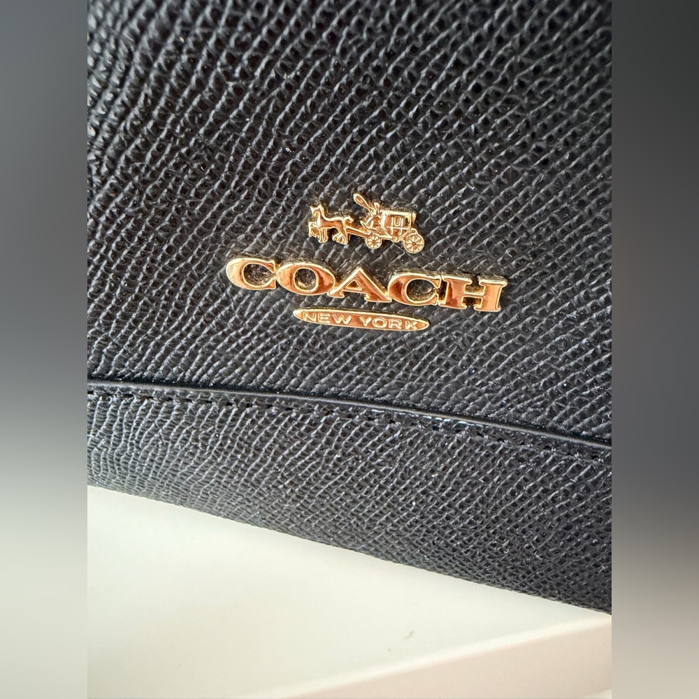 Coach Black Saffiano Leather Dome Satchel with Gold Hardware - Picture 14 of 16